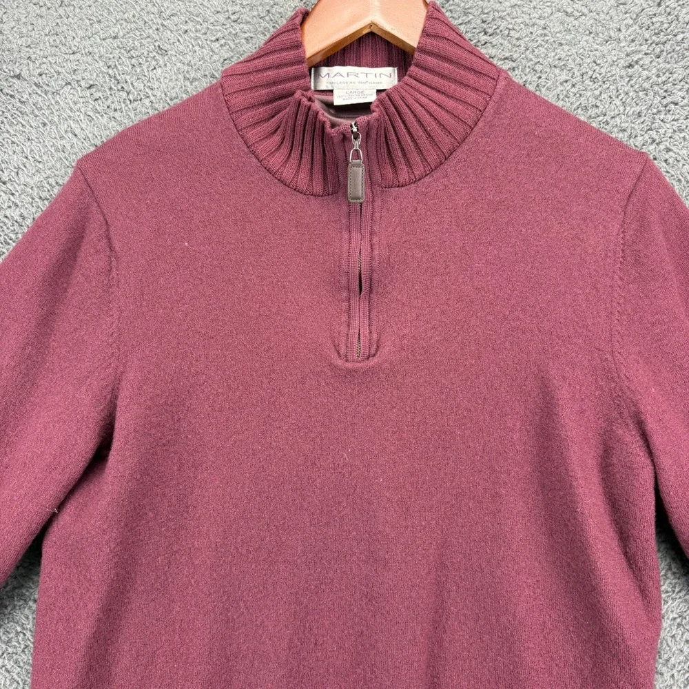 Martin Timeless Game 1/4 Zip Pullover Sweater Mens Large Merino Wool‎